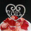 We Do Heart Shape Rhinestone Wedding Cake Topper for Cake Decoration